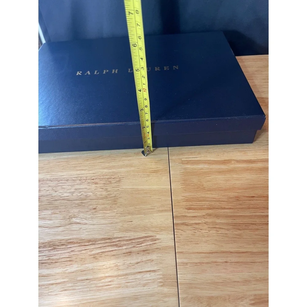 Ralph Lauren Navy Blue Gold‎ Logo Gift Storage Box 15.5x11.5x2 Large Authentic
